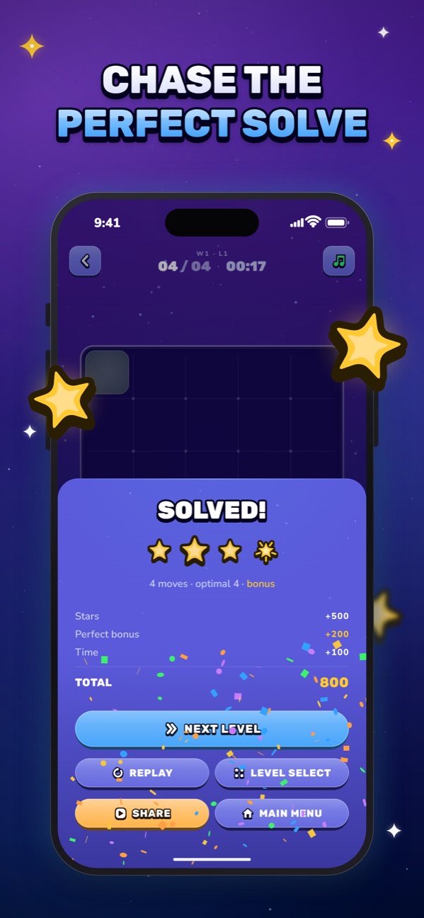 Chase the perfect solve: three stars and the perfect bonus