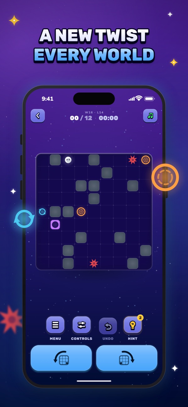 A new twist every world: a board with portals, spikes and a flux field